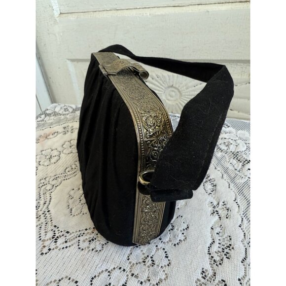 Vintage 60's Victorian Revival Evening Purse Ornate Repousse Frame - Picture 2 of 16